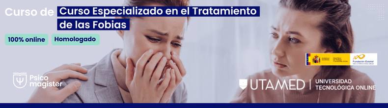 Banner del curso de intervención clínica, formación clave para profesionales que tratan la fobia a volar.